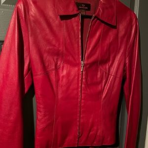 Beautiful Red Danier Leather Jacket
